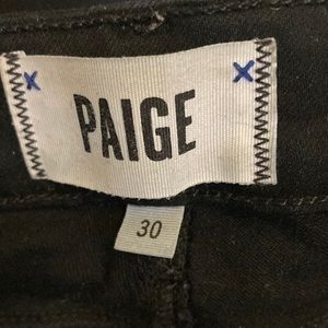 Paige jeans black size 30 distressed style ultra skinny